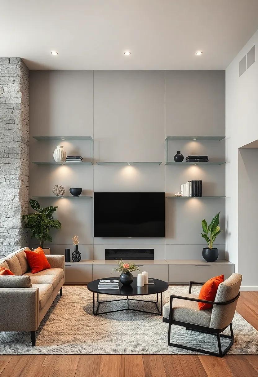 Monochromatic‍ Scheme: Stick to a monochromatic palette with these ⁢built-in shelves featuring sleek glass, enhancing⁣ the ‍minimalist look​ while⁢ offering a chic display space