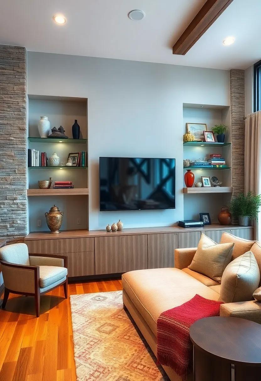 Rustic Charm: Embrace a cozy vibe‌ with rustic built-in shelves ⁣that incorporate reclaimed ‌wood and glass accents, perfect for displaying vintage collectibles and family photos