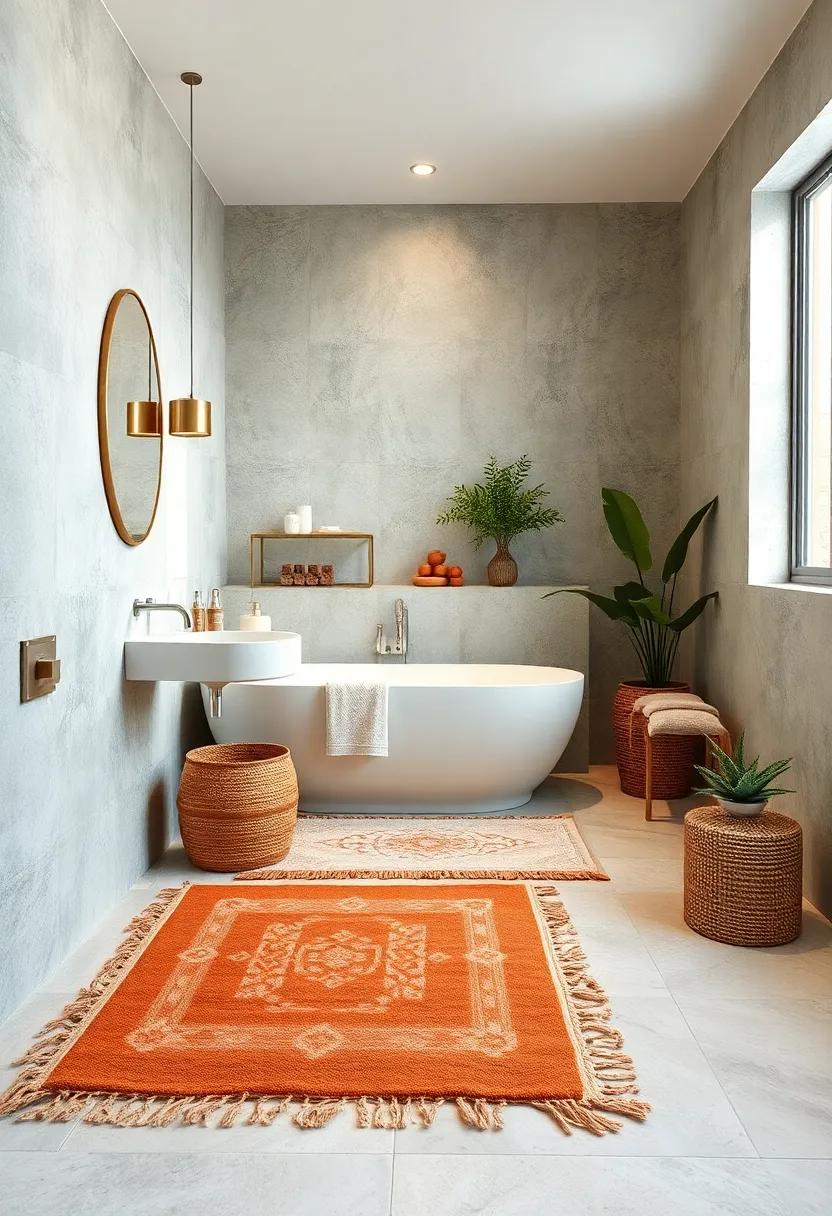 Layered Rugs:⁣ Use layered rugs to add dimension and warmth to your bathroom, making the space feel inviting ‌and⁤ cozy