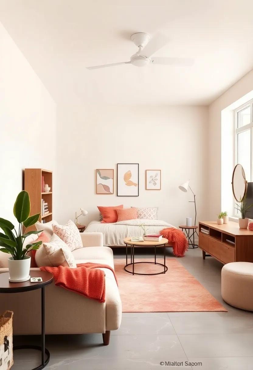 Start with a​ Neutral Base: Paint‌ the walls a soft cream to create a⁣ serene backdrop that ‌allows peach accents to shine