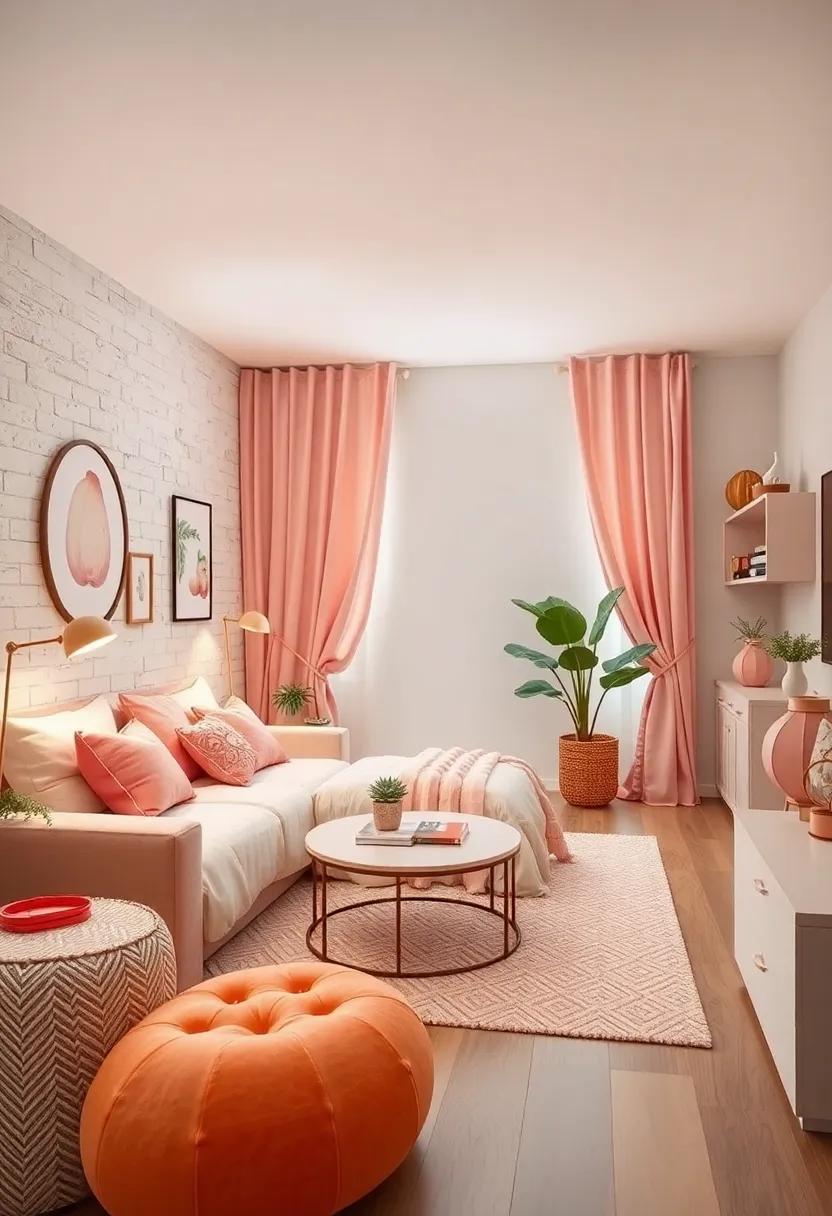 Choose Fun Accessories: ‌Incorporate quirky peach-themed‌ décor items‌ like cushions or wall art to showcase personality