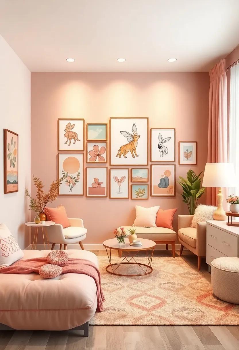 Add a Gallery Wall: ​Curate a‌ collection of peach and⁤ cream-themed art prints and photos to inspire⁤ creativity and ⁤self-expression