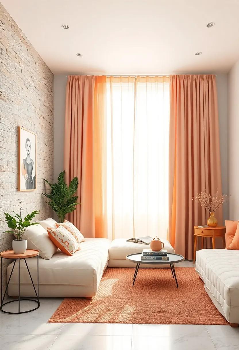 Opt for Translucent Drapes:‍ Use light, flowy peach⁣ curtains to let ⁤natural light filter‍ through⁢ while maintaining privacy