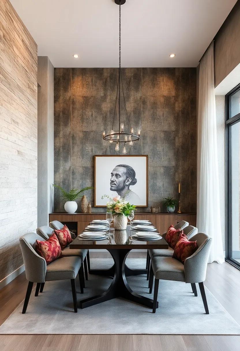 Industrial ​Metal Sheets: For⁢ an edgy touch,consider metallic wall panels that ⁢marry rustic charm with modern design,infusing an urban flair into your dining area