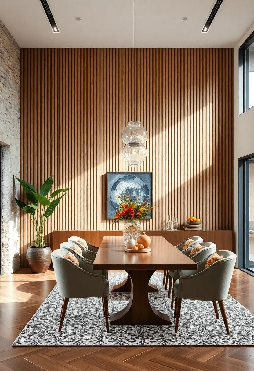 Vertical Slat Walls: Vertical slat walls can create a sense of height and ‌openness, making ‍your⁢ dining room feel airy and ‌expansive