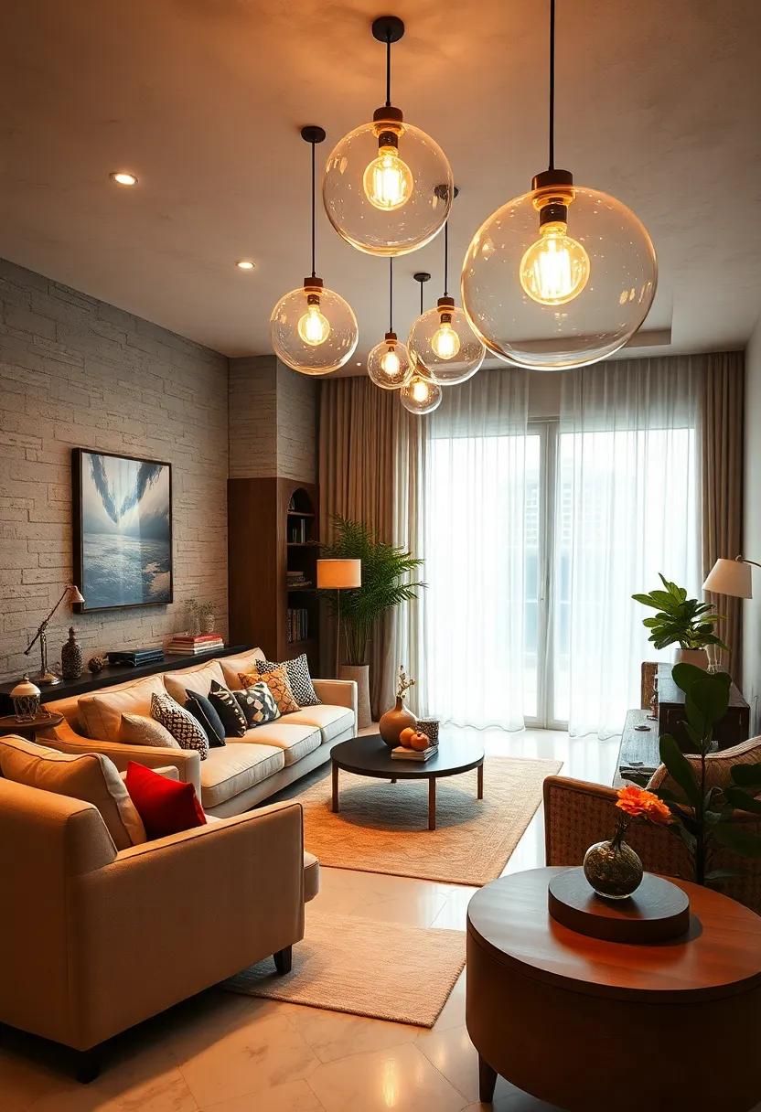 spherical Glass Orb‌ Lights: Create visual intrigue with glass ⁢orb fixtures that offer a modern twist, resembling bubbles that float through your ⁢space