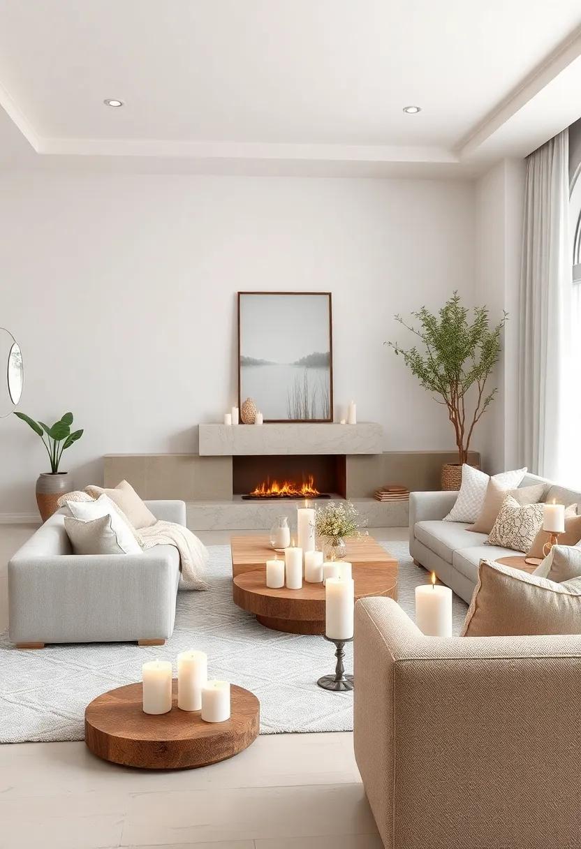 Serenity-Inspired Candles: Use white ‍candles in various heights and styles to ‍bring a warm ambiance​ and ‌hint‍ of fragrance