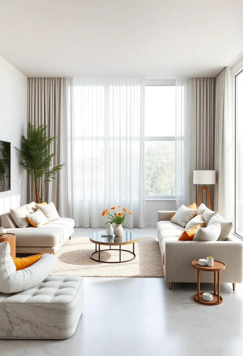 Natural Light: Maximize windows and use sheer ‍curtains to invite⁣ plenty of soft, diffused daylight ⁤into the ‌living ‍room