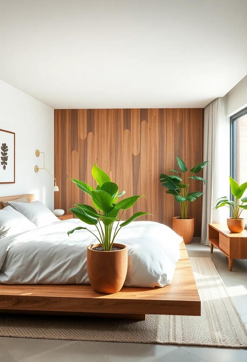 Plants in ⁣Wooden Pots: Bring life ⁣to your room with strategically placed plants in ‍simple wooden pots, merging nature with warm accents