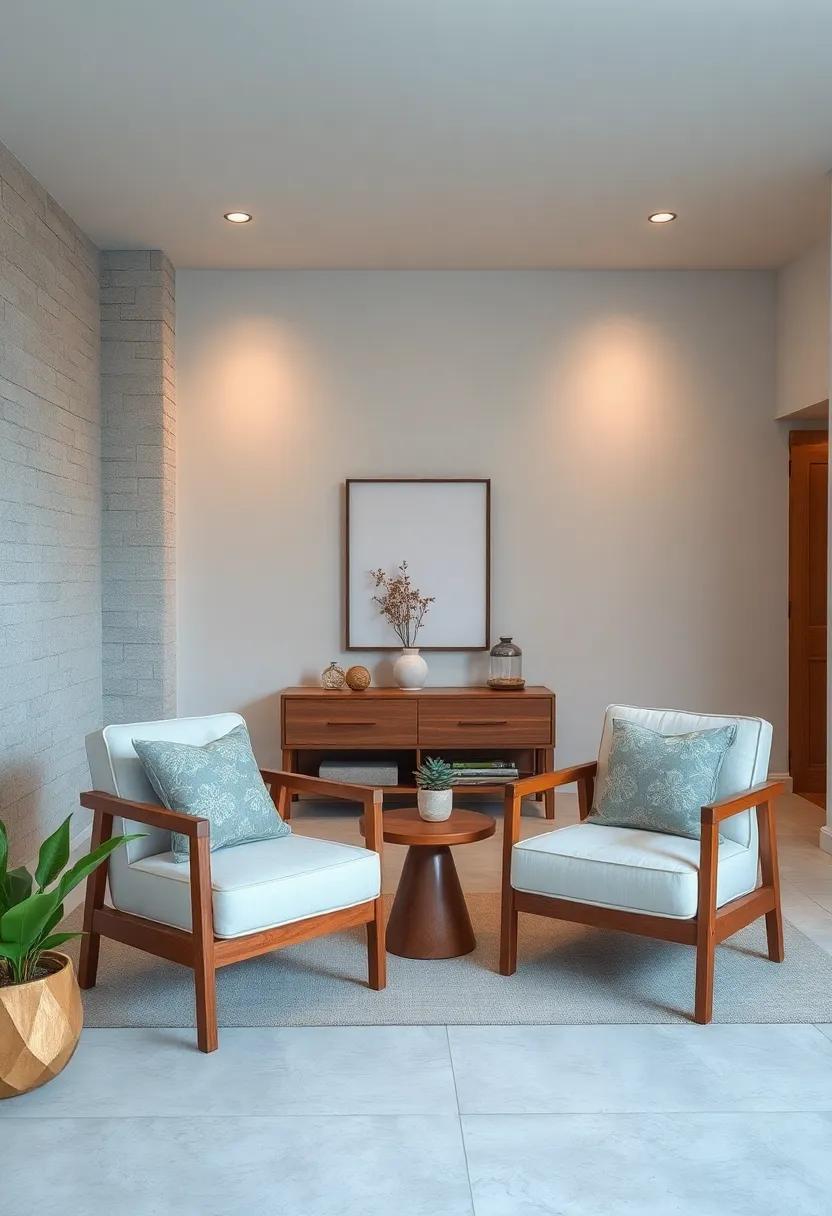 Simple Accent Chairs: Include one or two minimalist wooden​ chairs that provide⁣ seating without crowding ‌the space