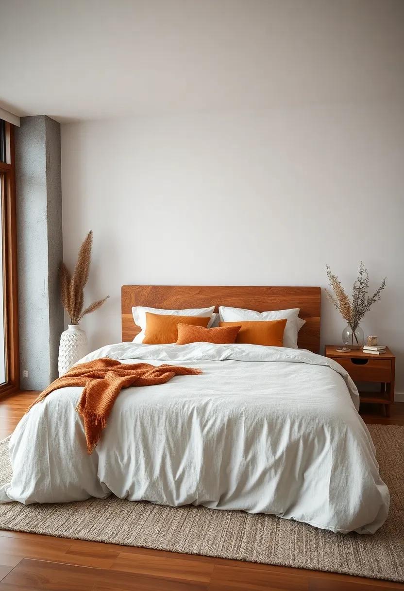 Textured⁤ Bedding: opt for a simple duvet cover⁢ paired with wooden elements, ​such as a headboard or nightstand, to create a cozy ⁤yet understated aesthetic