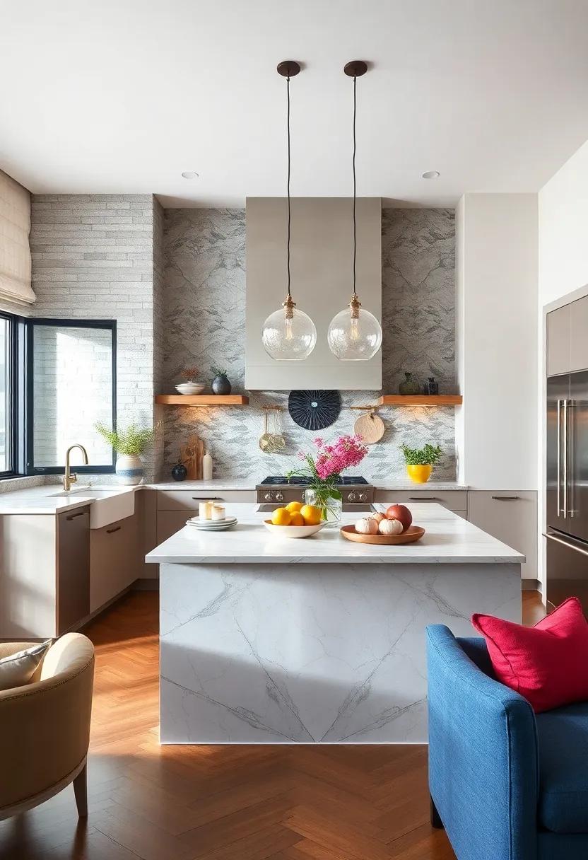 Highlight a ⁢Statement Backsplash: Choose a unique‍ tile​ or‍ artistic backsplash ‌behind the island to serve as a stunning focal point in your​ kitchen
