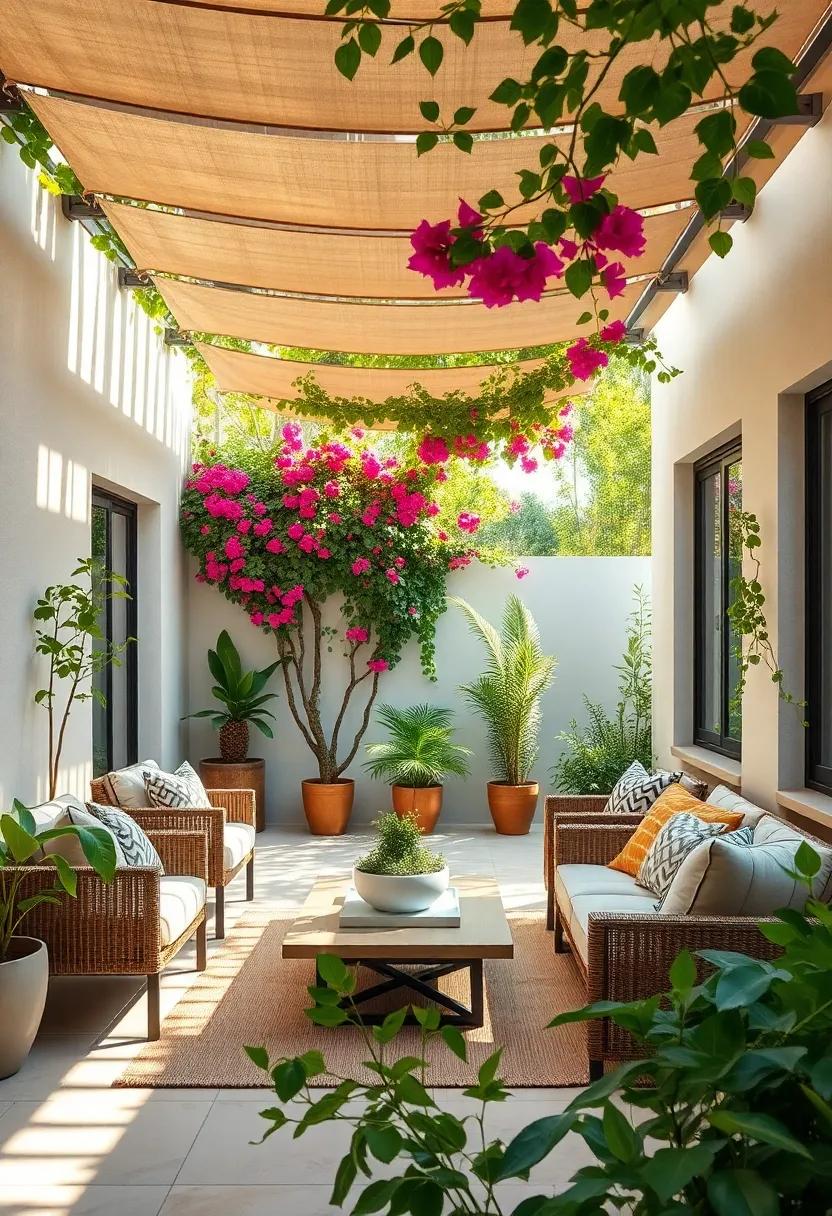 Bougainvillea - With⁣ vibrant bracts and a sprawling ⁢nature, bougainvillea can add⁣ a⁤ burst of⁤ color and thrive in sunny spots