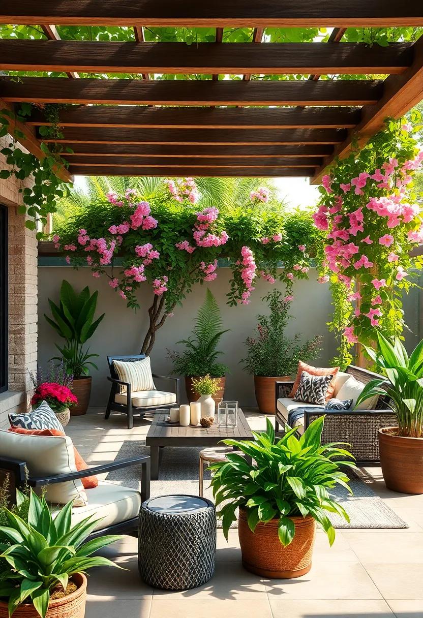 Honeysuckle - This fast-growing plant is perfect for attracting pollinators, filling your patio with‍ sweet scents and lively activity