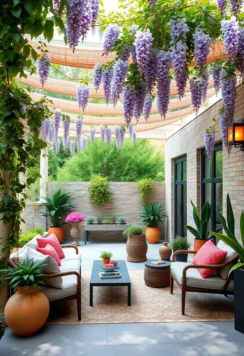 Wisteria -​ with cascading ‍blooms that sway‌ in the breeze,wisteria not only provides shade but ‍adds a romantic vibe to your patio