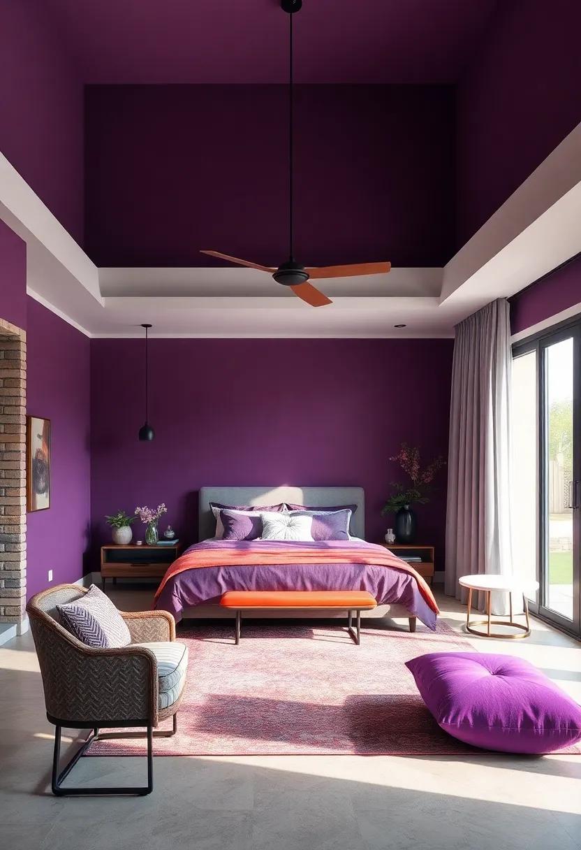 Deep Plum: Lend your bedroom‌ a regal touch with this rich,bold color ⁢that‍ adds drama‌ to‌ your decor