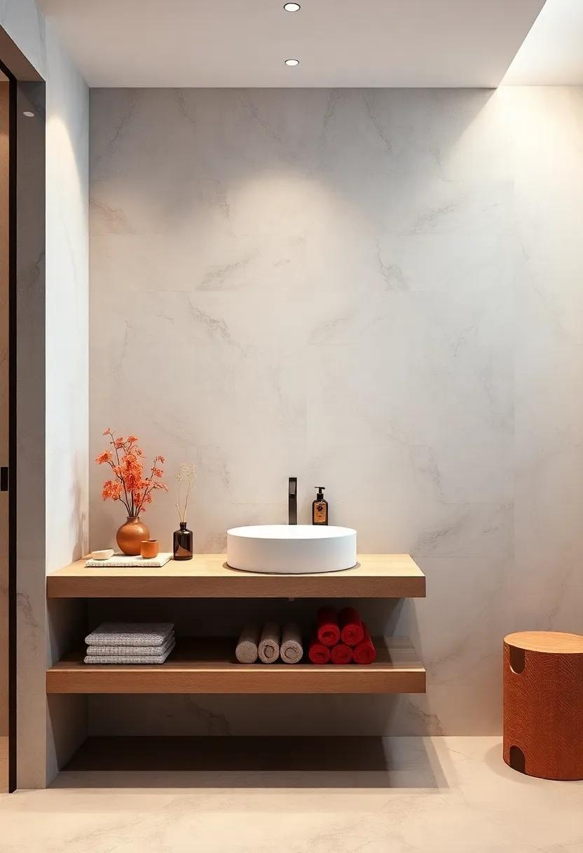 Floating Vanities: Elevate your bathroom floor space with floating vanities that not ⁤only save space but also create an illusion⁣ of‌ a larger ⁣room