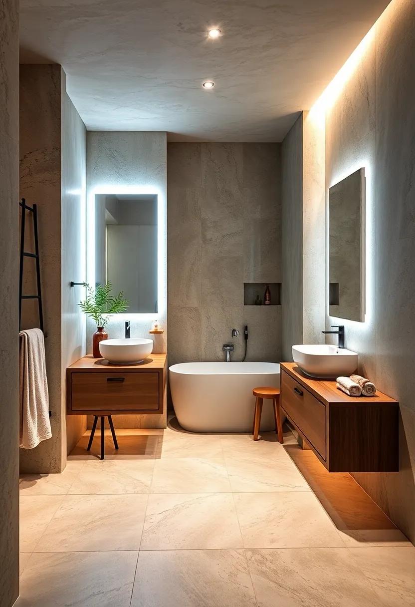 Integrated Lighting: Use‍ integrated‍ lighting within mirrors or cabinets to provide illumination while freeing up space for other ⁣fixtures