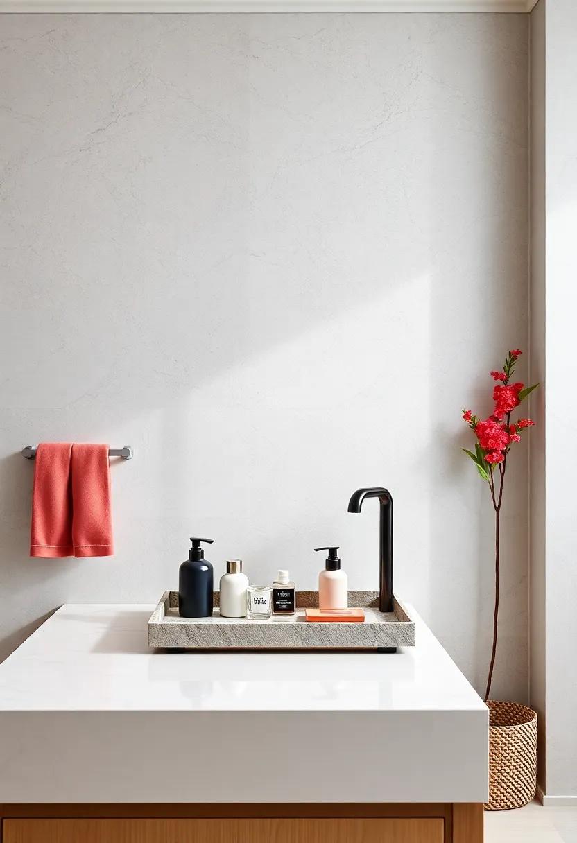 Slim Bathroom Tray: Use decorative trays to corral ⁣your daily ⁢essentials on countertops, keeping ⁤things organized and visually appealing
