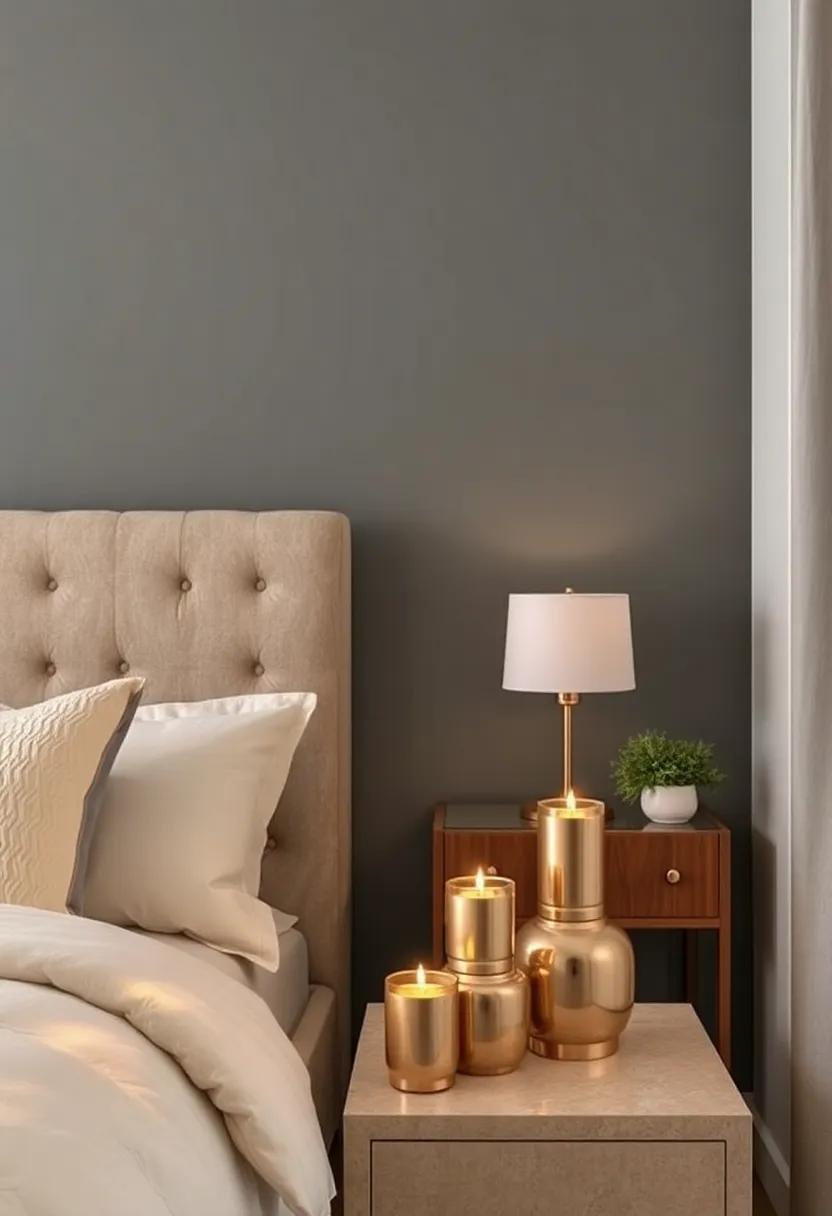 Decorative ‍metallic Candle‍ holders: ‍Add a⁢ hint of elegance to your nightstand or dresser with metallic candle holders‌ that inspire relaxation