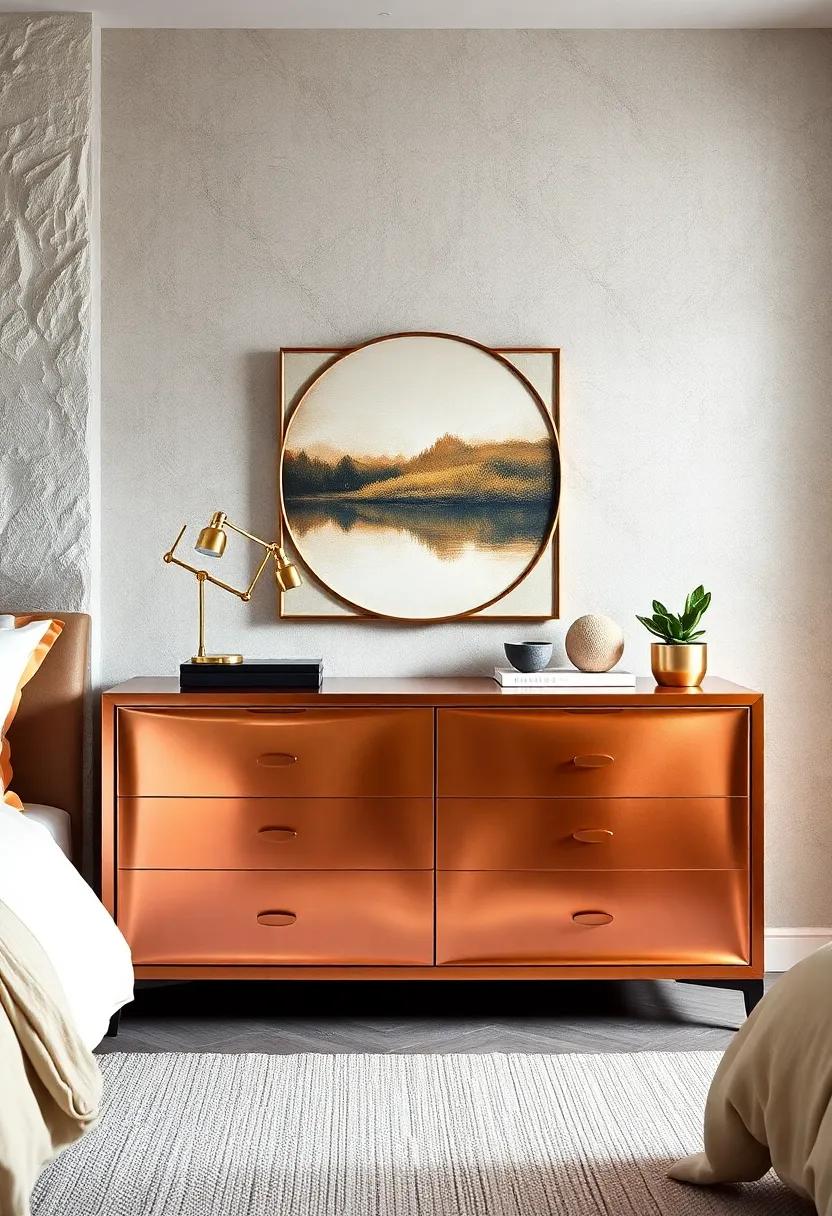 Metallic Ombre ‌Dresser: ‍A chic gradient of metallic colors on your dresser‌ can offer a charming ⁢blend of sophistication and style