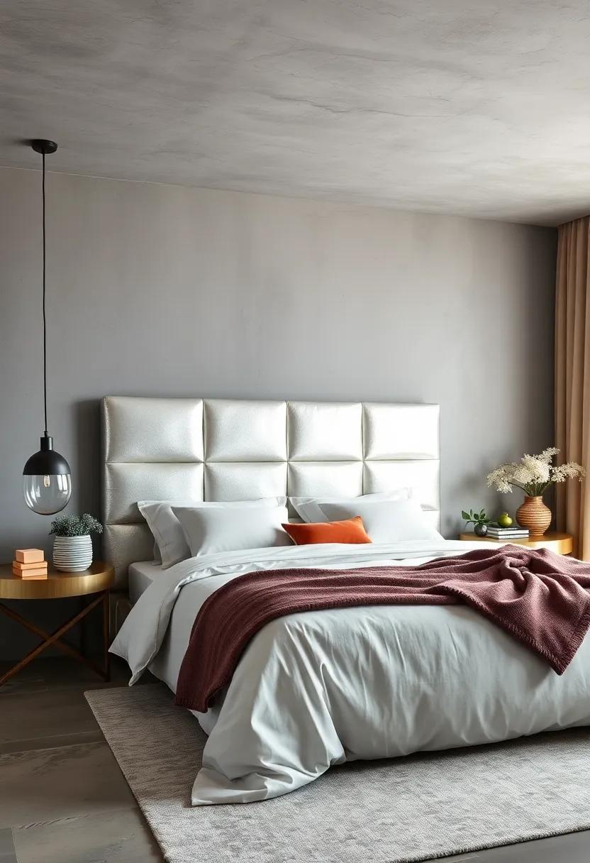 Silver Metallic Headboard:⁤ Create a stunning focal‌ point with ⁢a silver metallic-painted headboard‌ that ⁣pairs beautifully with neutral bedding