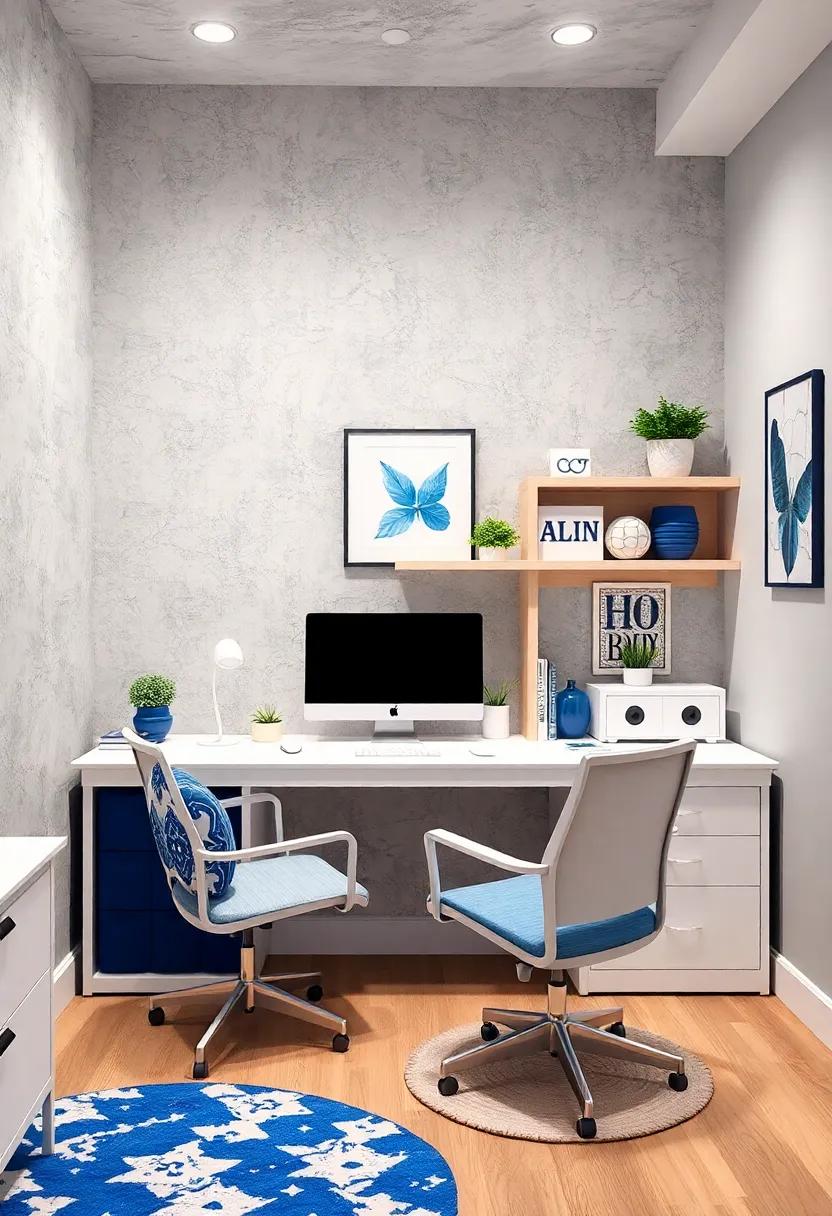 Desk ‍Organization: Use white⁣ desk ⁣accessories with blue accents to keep the workspace tidy and visually appealing