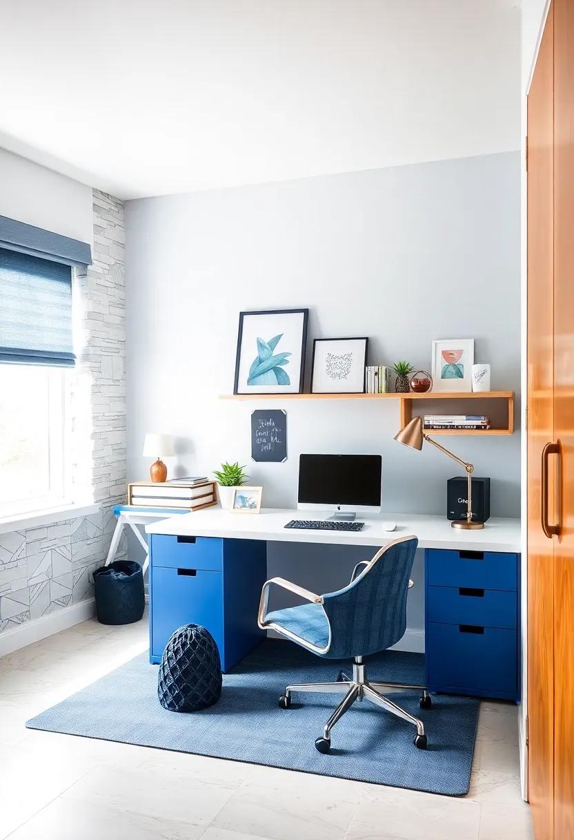 Study Space Revamp:​ Refresh the⁣ study area with ‍a blue and white ‍desk, ⁤stylish organizers,⁤ and a comfy chair, making homework ‌feel less of a chore