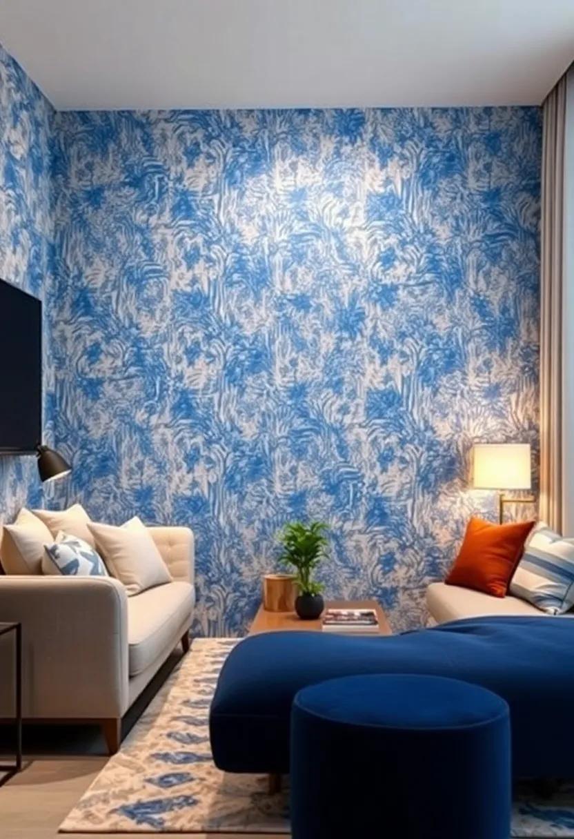 Wallpaper Accent: Choose a‌ blue and white wallpaper with a fun pattern for an accent wall, adding depth and personality​ to the room