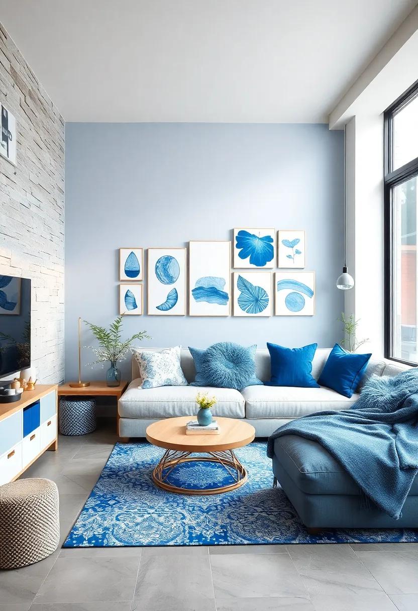 Art Display: Dedicate a section ‍of the wall for a rotating display of blue and white⁤ art projects or creative expressions