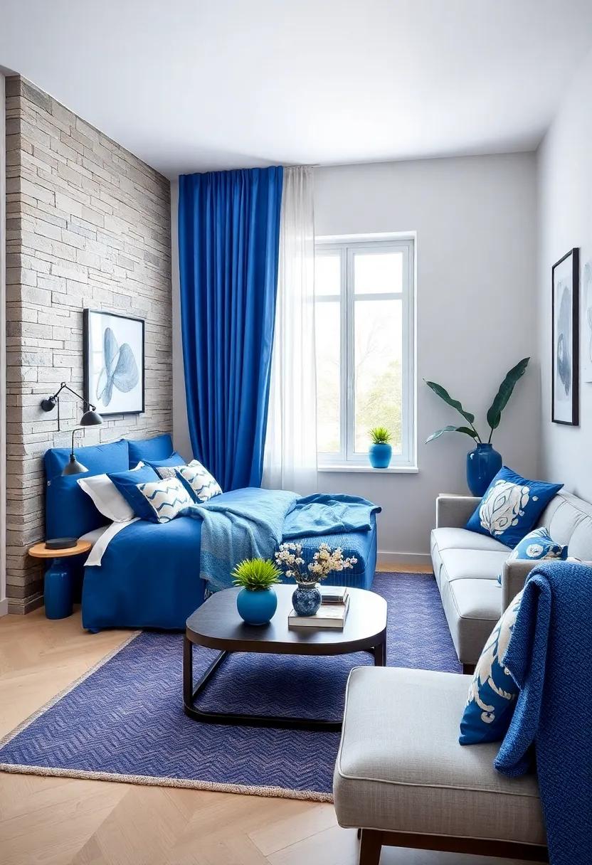 Blue Accents: Incorporate ⁣small⁣ blue ⁤accents, like vases or⁤ plant pots, to add ‍pops of ​color without overwhelming⁤ the space