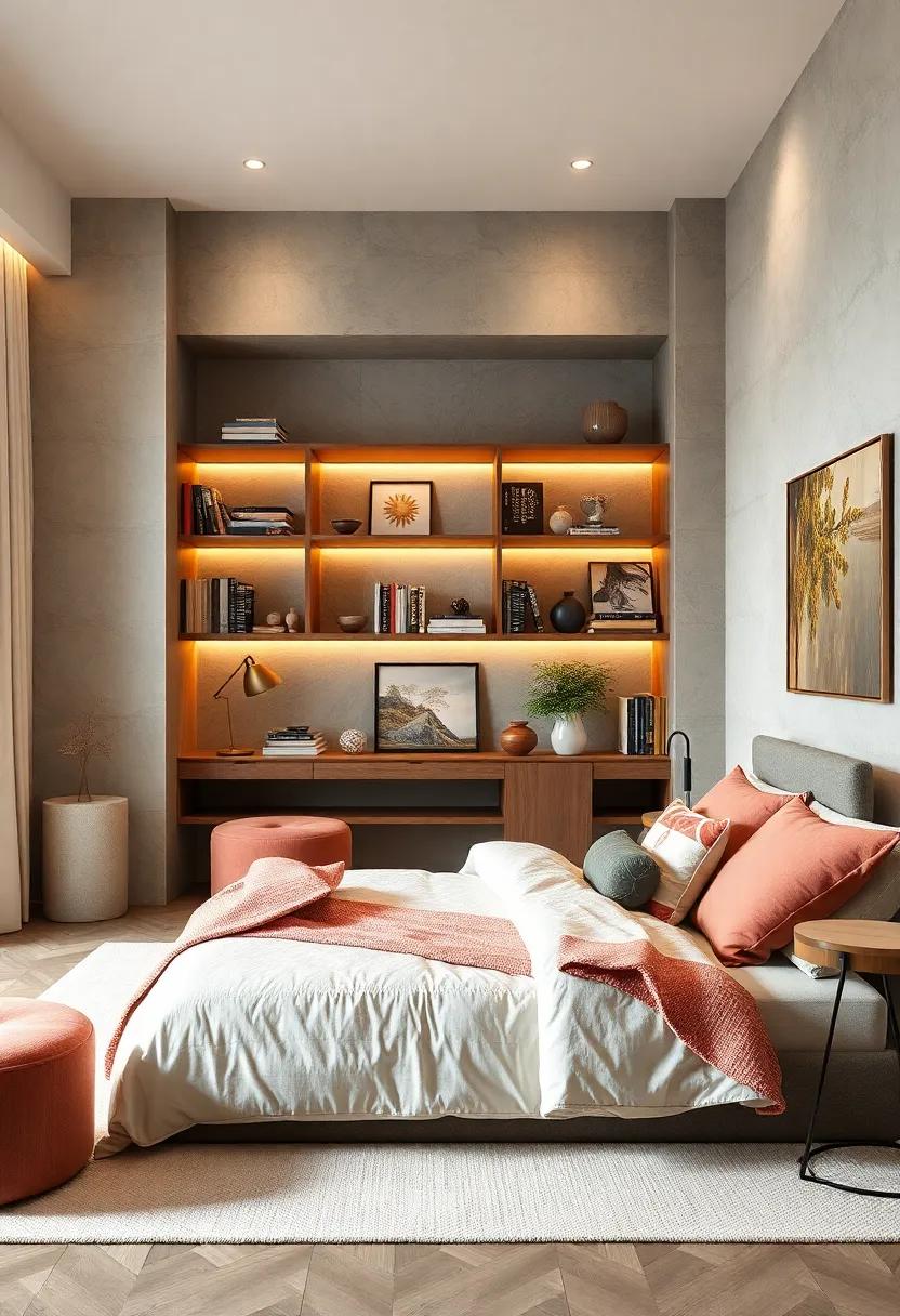 wall-to-Wall Charm: A built-in bookshelf or a custom‍ wall feature transforms the look ⁤of the room while offering⁣ a cozy reading and display area