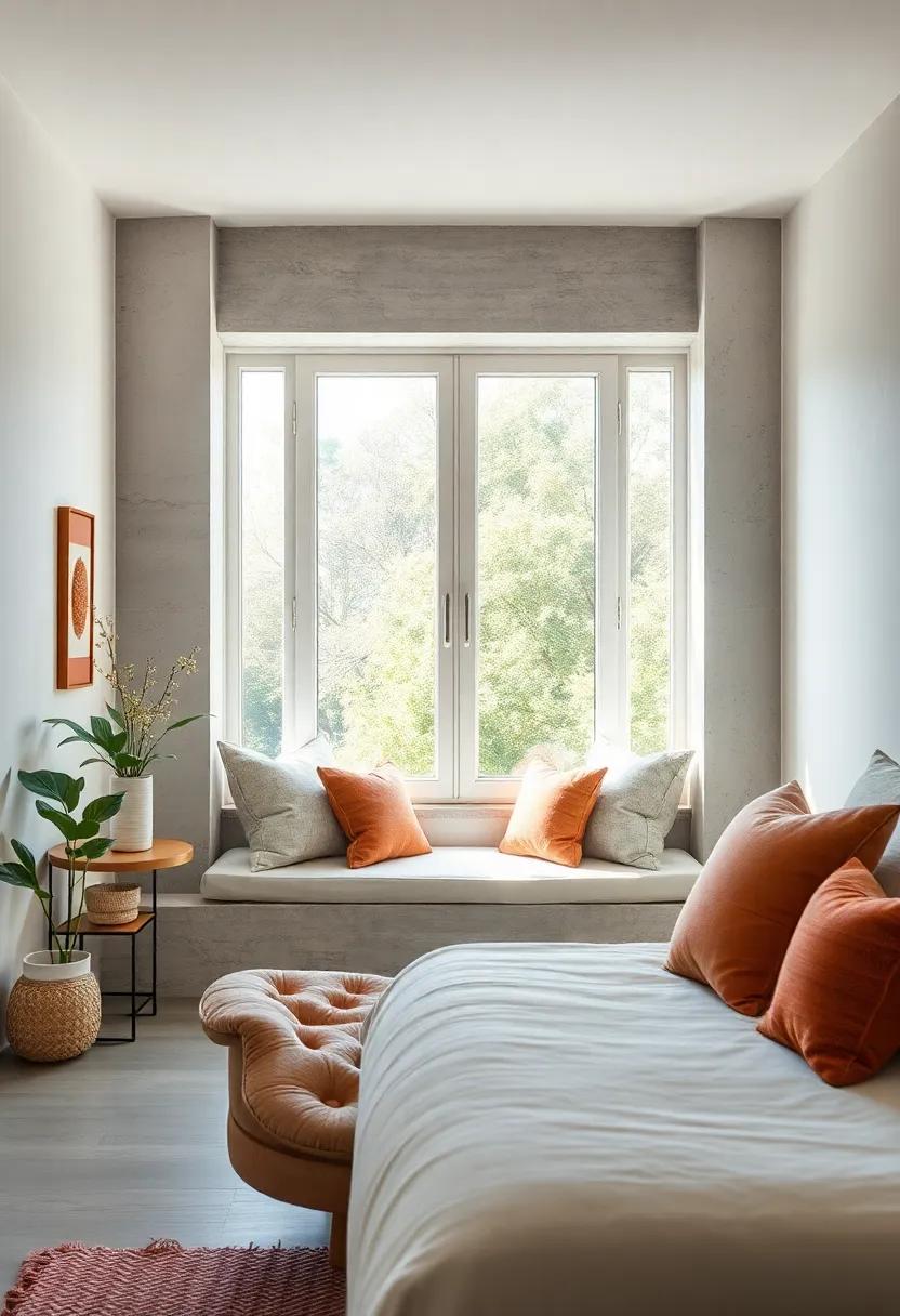 Window Seat delight:⁤ Transform a window area into a cozy seat with cushions,inviting you ⁤to soak in the view while sipping your morning coffee