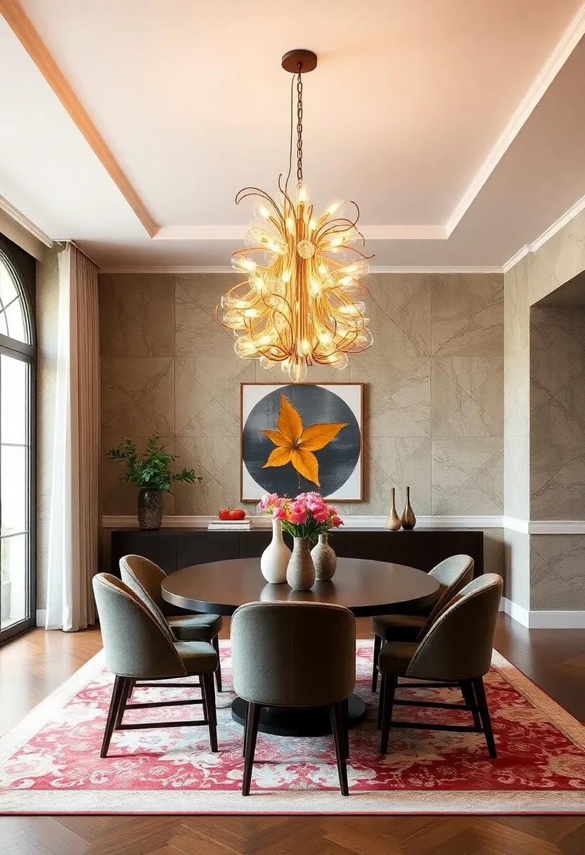 Artistic Flair: Brighten ⁤your dining area ‍with​ a ⁤uniquely shaped‍ chandelier that doubles as a work of art, showcasing innovative design ​that‍ sparks​ conversation