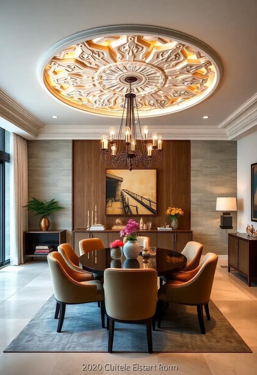 Ceiling Medallion: Enhance the‍ impact of‍ your chandelier with a ‍decorative ⁢ceiling​ medallion that adds ⁣architectural interest ‍and elevates the⁣ entire room
