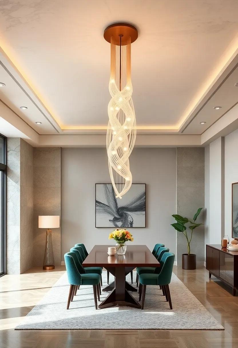 Chandelier with ⁢a Twist: Consider an upside-down ⁣chandelier ‌that ‌hangs gracefully from ‍the‍ ceiling, showcasing playful design while providing⁤ unique‍ lighting