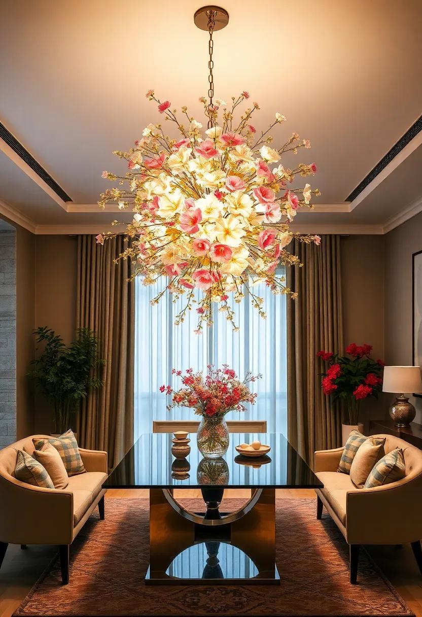 Floral Inspiration: A ⁢chandelier adorned ‍with ‍blooming flowers or organic motifs,bringing ⁣a touch of nature indoors⁤ and adding⁢ a romantic flair