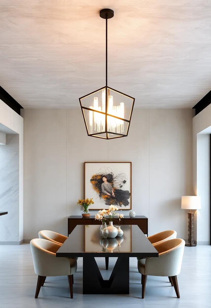 Modern Minimalism: A⁢ sleek, ‌geometric chandelier with sharp lines and a polished finish, perfect for​ those who favor understated sophistication
