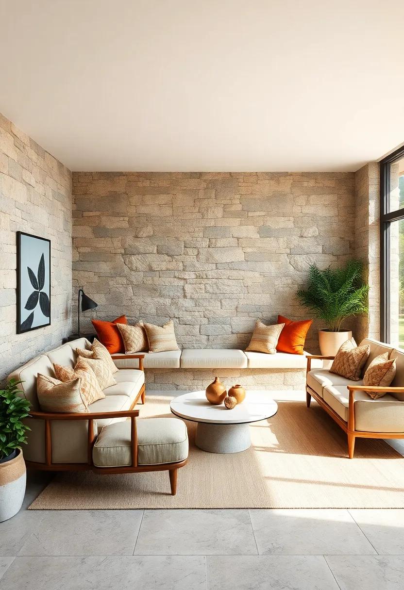 Incorporate Wooden Furniture: Choose rustic wooden pieces to‌ complement the ‌stone,⁢ creating a warm, ⁢inviting atmosphere