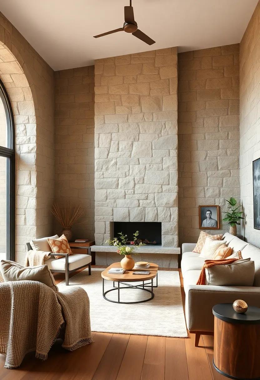 Add‌ Textured‍ Fabrics: Layer in‌ soft throws and woven​ cushions to introduce ⁢comfort and contrast against the hardness ⁢of the stone