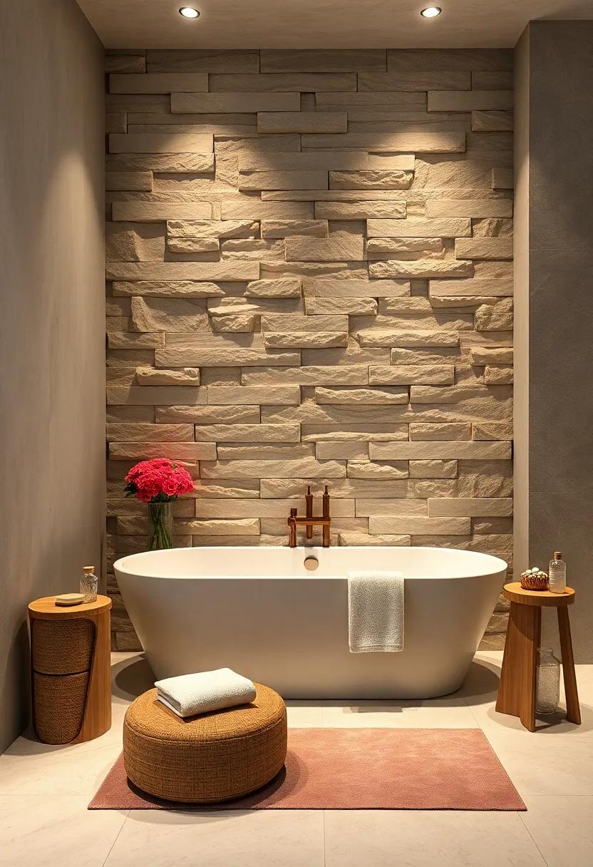 Incorporate a ‍stone accent ​wall behind the bathtub to create a striking backdrop,enhancing your ‌bathing experience with its⁤ natural beauty
