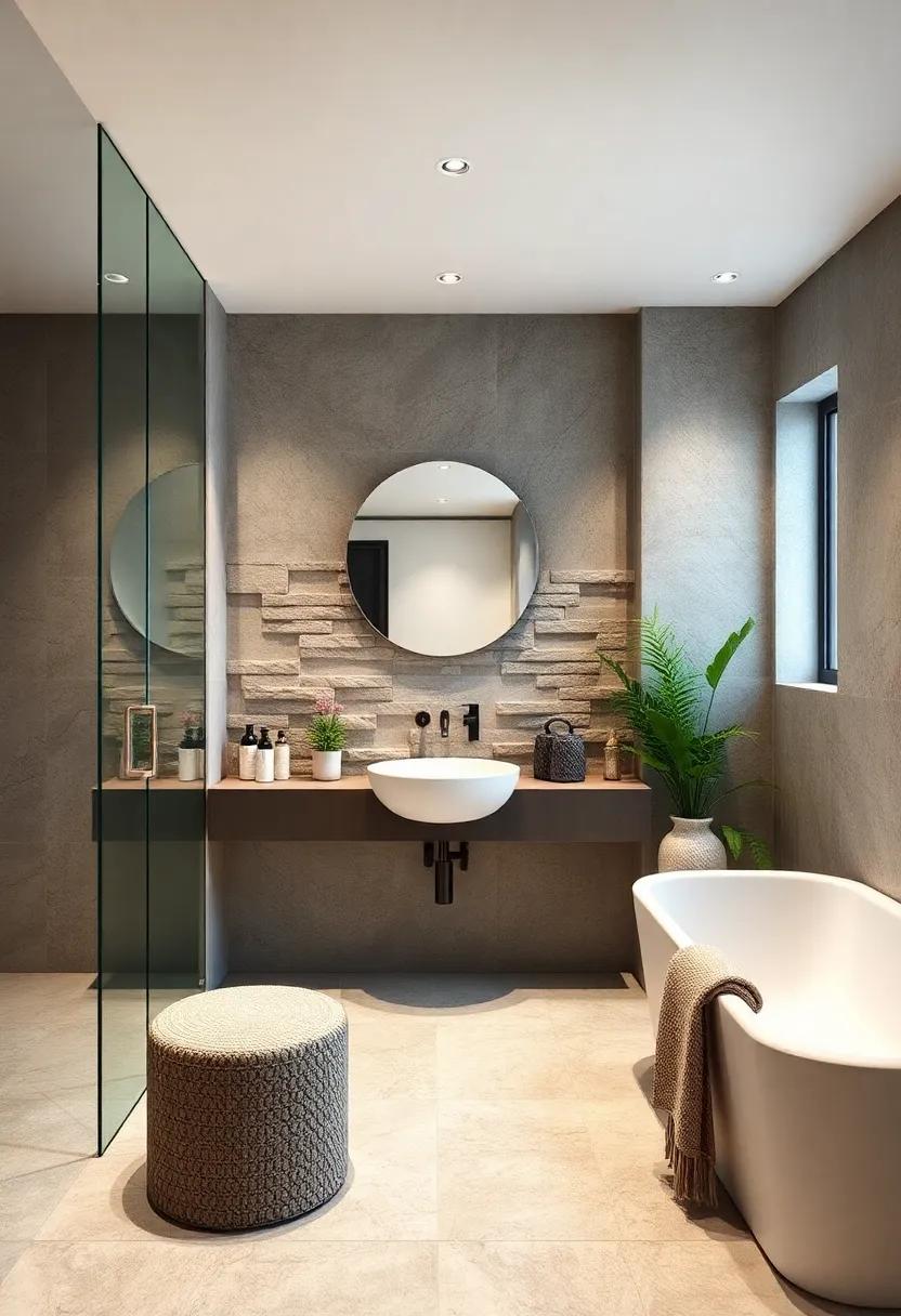 Install ⁢a stone backsplash behind ‍the sink to seamlessly blend functionality and style, serving‍ as a statement piece that elevates ⁣the entire bathroom