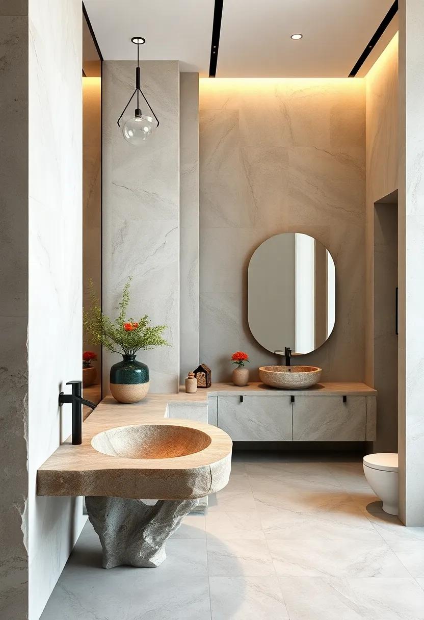 Opt for natural stone sinks in unique shapes that ‌serve ⁤as artwork, creating a focal point that invites⁤ admiration