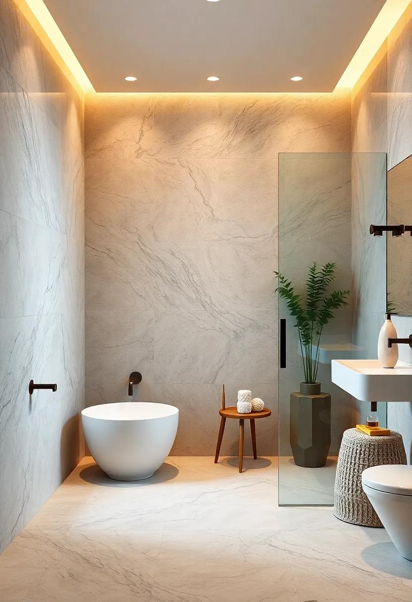 Transform your shower⁣ space with a stunning marble shower wall that adds both sophistication and a spa-like atmosphere