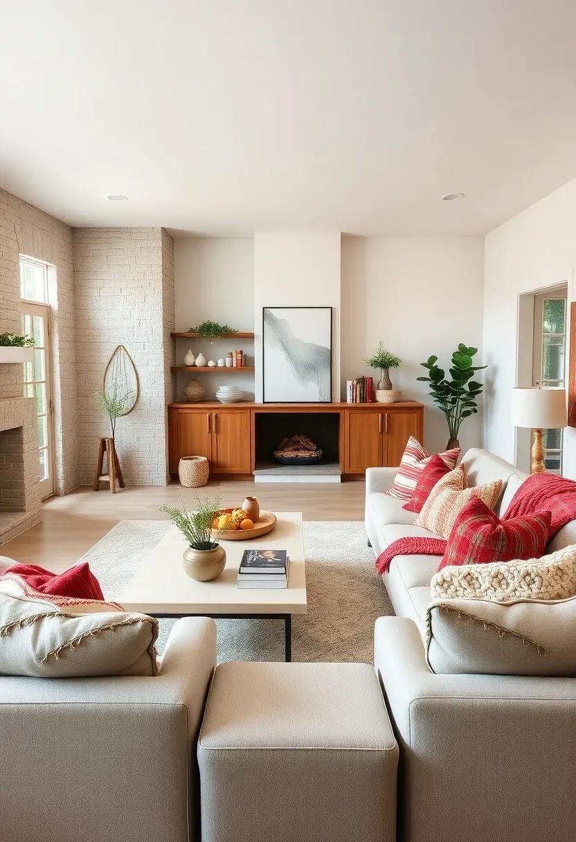 Layer your furnishings⁣ with cozy textiles like plaid throw blankets and chunky knit pillows for an⁤ inviting, lived-in feel