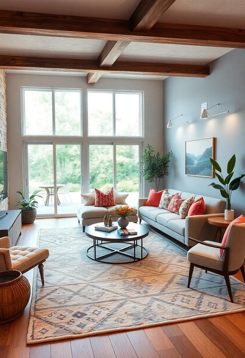 Opt for ‍a farmhouse-inspired area rug with geometric patterns or muted florals‌ to define‍ spaces and introduce texture underfoot