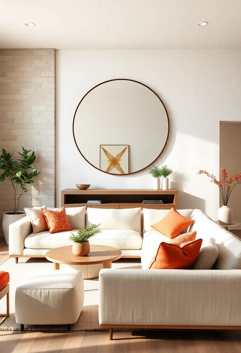 hang a large round mirror as a statement piece, reflecting light and⁤ creating⁢ the illusion of a larger space while maintaining elegance