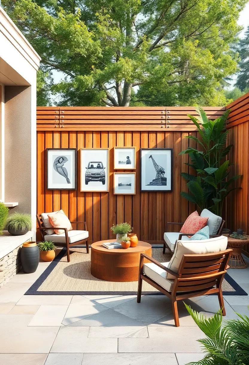 outdoor Art Gallery: Use ⁤the fence as a backdrop to display⁣ unique art pieces or photographs,‌ giving ‌a personal touch to your patio