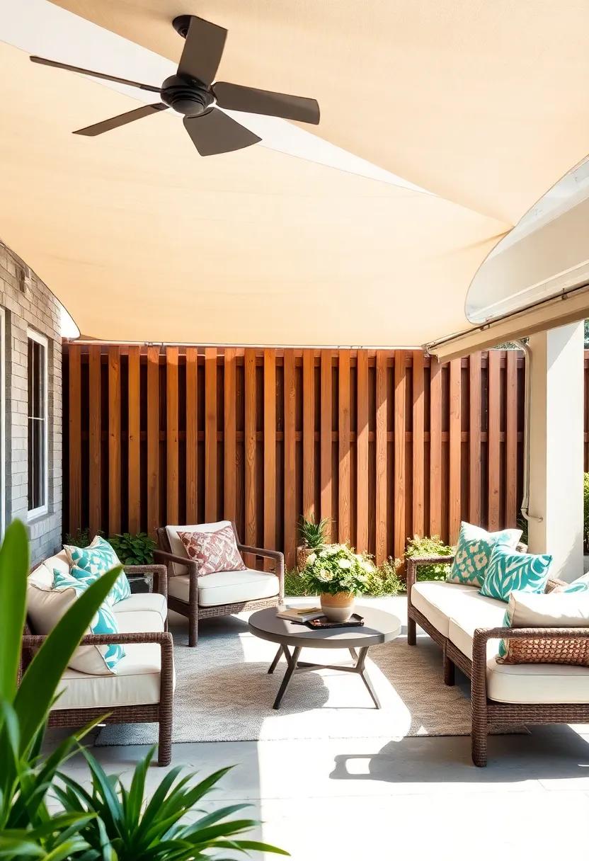 Retractable Shade ‌Screens: Install fabric screens that can be pulled down ​for privacy and ‍shade during sunny afternoons