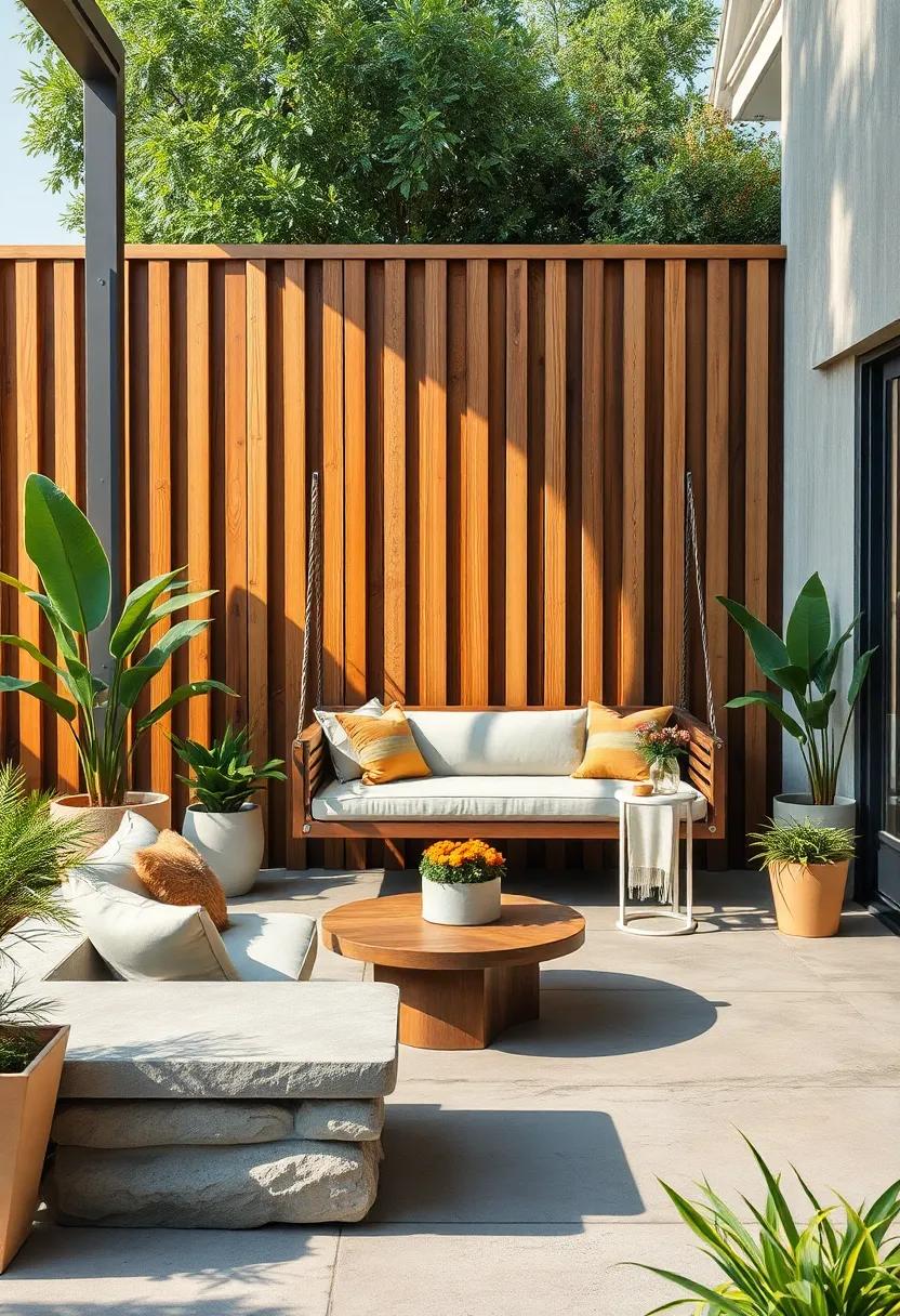 Privacy Planting: Introduce⁢ tall planters with bamboo or ⁢other tall plants to complement the height ​of the fence, enhancing privacy and style
